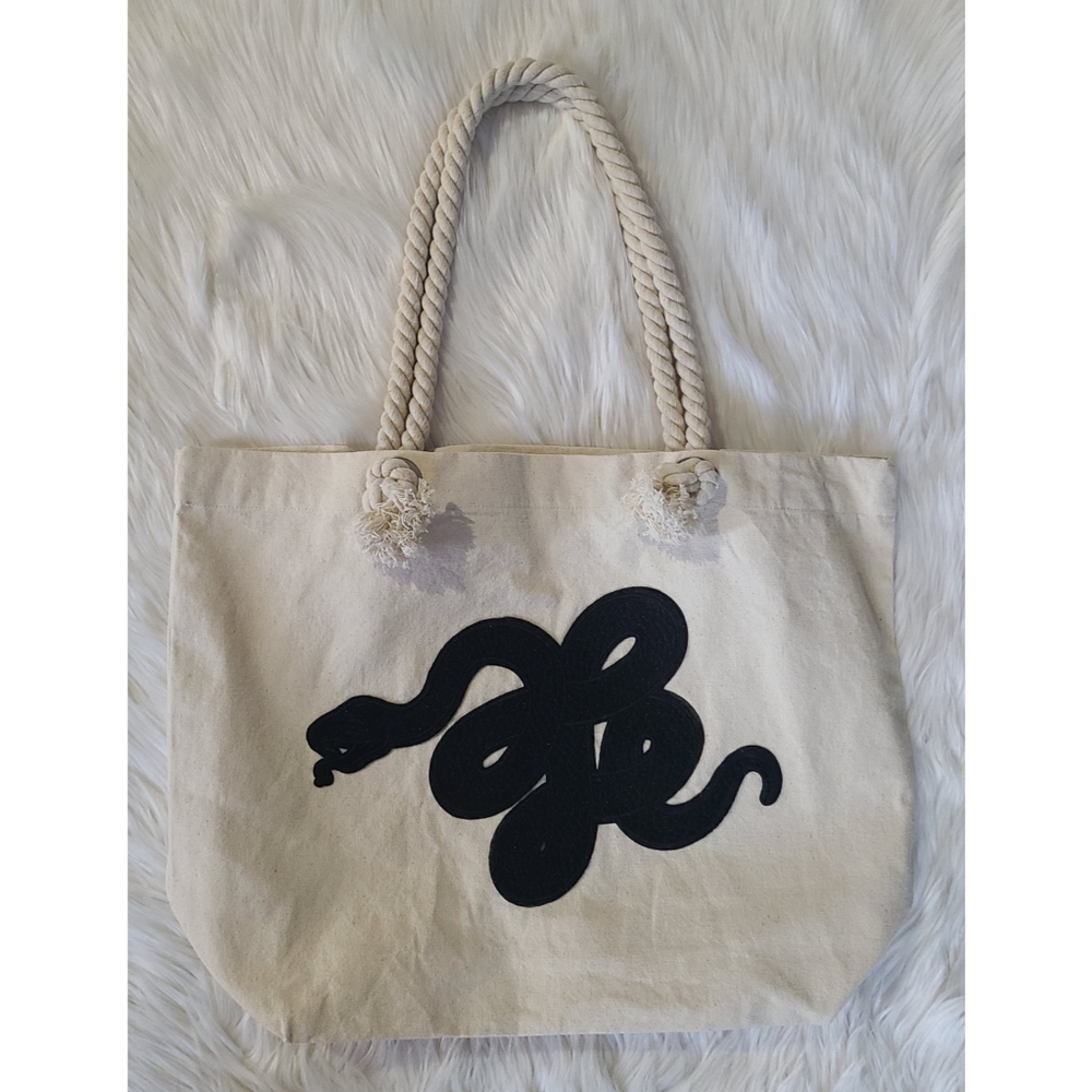 Snake Canvas Tote Bag